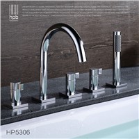 HPB Brass Hot and Cold Water Bathroom Shower Faucet Deck Mounted Bathtub Mixer Bath Set torneira banheiro chuveiro HP5306