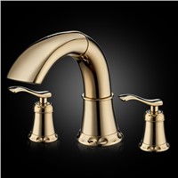 100% Brass Antique Basin Faucet Widespread Lavatory Cabinet Washbasin Faucets 3 Holes Dual Handles Hot&amp;amp;amp;Cold Basin Water Mixer
