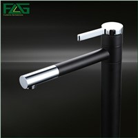 Basin Faucet 360 Degree Swivel Black Painting Chrome,Platform Heightening Cold Hot Deck Mounted Vanity Sink Bathroom Tap Mixer