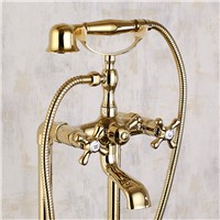 Shower Mixer Brass Shower set Luxury Bathtub stand faucet Golden brass Floor Stand bathtub faucet bathroom stand tap