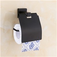 European Black Toilet Paper Holder Antique Stainless Steel Paper Winder Box Tissue Roll Holder Wall Mount Bathroom Accessories