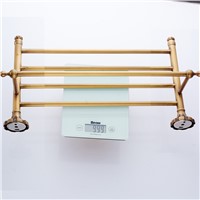 Luxury Towel shelf antique brass Bathroom towel rack holder High Quality bronze brown Bath Towel Shelves Towel Bar bath shelf