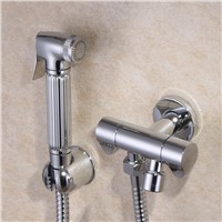 Brass Hand Held Toilet Bidet Spray Shower Head Douche Kit Shatta Copper Valve Bathroom Bidet sprayer Jet Tap &amp;amp;amp; Holder &amp;amp;amp; hose