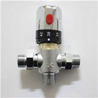 Wholesale and Retail Copper Brass Thermostatic Mixing Valve Temperature Control Mixing Water G1/2&amp;amp;#39; Pipe Thermostat Valve ZR988