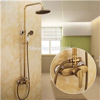 Freight Free Brand New Shower Set Antique Finish Copper Bath Faucet With Shower Wall Mount Water Mixer Shower Set China GI242