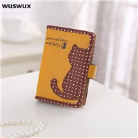 2017 new Fashion Cute little cat 20 Card Slot PU Strap Buckle Business card Case Brand ID Credit Card Holder 5 colors