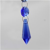 10pcs 38*11MM Blue Chandelier Glass Crystal Lamp Prisms Parts Hang Pendants For Candelabra,Ceiling Lights,Wedding Decor