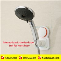 Adjustable Bathroom Shower Head Holder Make Of Eco Friendly ABS Material With Heavy Duty Air Vacuum Suction Cup Removable