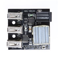 3 USB Mini Charging Module Power Bank DC7 ~ 14V Step-up Boost Module Black Electrical Components