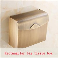 European antique style bathroom waterproof tissue box holder, 3 Types brass toilet paper roll holder paper towel rack vintage