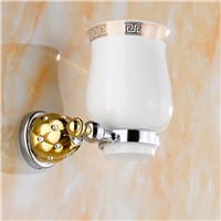 Luxury chrome golden finish toilet brush holder with Ceramic cup/ household products bath decoration bathroom accessoriesMC63738