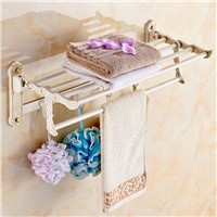Jieshalang Ivory Carving Bathroom Towel Rack Style Folding  Suit Bathroom Towel Bar 08 Towel Holder Towel Racks Bathroom