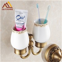New arrival Brass Antique Brass Holder Cup&amp;amp;amp;tumbler Holders Toothbrush Holder Bathroom Accessories