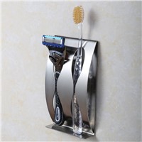 Creative Suite Toothbrush Holder Frame Wall Mount 304 Stainless Steel Bonding Hole Wall Bathroom Rack Free