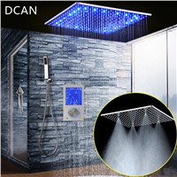 Bathroom 3 Ways Shower Sets Intelligent LCD Digital Concealed 20&amp;amp;quot; SPA Mist  Thermostatic LED Smart Shower Set Touch Panel Mixer