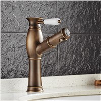 New and Hot Lavatory Pull Out Cold &amp;amp;amp; Hot Basin Faucet Antique Brass Bathroom Basin Faucet Black Bronze Basin Faucet Waterfall