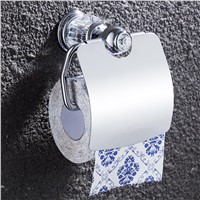 Europe Gold Polished Toilet Paper Holders Crystal Solid Brass Tissue Paper Holder Wall Mount Toilet Paper Rack