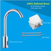 Automatic infrared Sensor Tap 38cm High for Kitchen Basin Hot &amp;amp;amp; Cold Water Swiveling Sensing faucet DC6V Baterry Power