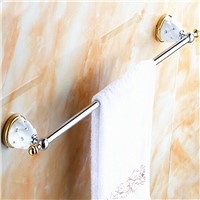 AUSWIND Brass Towel Rack Wall Mounted Towel Rack Holder Crystal Ceramic Base Holder Bathroom Accessories 50 CM