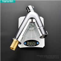 Hansnlin High quality fashion design bathroom countertop basin mixer faucet brass material water tap