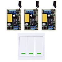 Mini Size 220V 1CH 1CH 10A Wireless Remote Control Switch Relay Receiver + 3CH 86 Wall Panel Remote Transmitter ,315 433.92 MHz