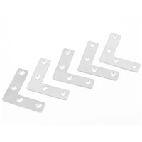 50 x 50mm Right Angle Plate Metal Corner Brackets Silver Tone x 5
