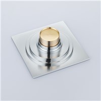 New chrome solid brass 100 x 100mm square anti-odor floor drain bathroom shower drain-M84877