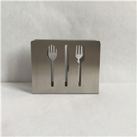 1PCS Creative hollow stainless steel knife and fork spoon Tissue holders bar restaurant tissue holder tissue rack storage WY-010