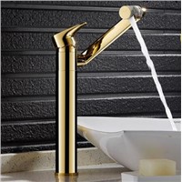 New Rotating Basin faucet brass bathroom faucet luxury Gold and White Foldable kitchen sink faucet tall water tap sink faucet