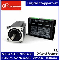 2.4N.M  Stepper Motor with Driver Set, 2 Phases MC542+LC57HS1430 Nema23 Stepper Motor 4 Lines 4.2A