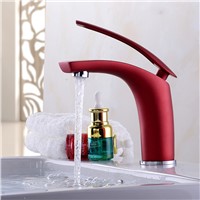 BAKALA 6 Colorful Painted Basin Faucets Hot&amp;amp;amp;Cold Mixer Bathroom Basin Tap Brass Gold/Chrome/White/Red/Black Faucet Crane BR-1526