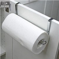 Bathroom paper tube roll holder stainless steel door rack towel holder hanging on kitchen cabinet door hook paper towel rack