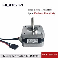 17HS2408  4-lead Nema17 Stepper Motor 42 motor with DuPont line  0.6A CE ROSH ISO CNC Laser Grind Foam Plasma Cut 3D printer