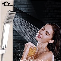 Chrome Squre Thermostatic Water Shower Faucet Set Bath Tub Shower Mixers  Handshower Rain Showerhead  9usd discount for UK BUYER