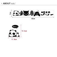 Creative 1 Set of 4pcs Cartoon cats panda Removable Cute animals Switch Wall Sticker Vinyl background Home Decor Decal