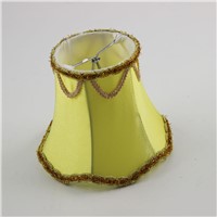 DIA 13.5cm/ 5.31 inch Pastoral Style Flower Lampshade,Yellow Color Fabric,Clip On