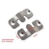 4sets 43x19mm Cold Rolled Steel 2mm Thickness Mirror Painting Hanger 3Type Connector Bracket