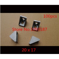100PCS/LOT 2020 Profile Aluminum Corner Fitting Angle 20 x 17 Decorative Brackets Aluminum Profile Accessories L Connector