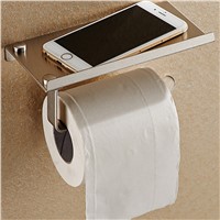 1 pc Stainless Steel Bathroom Paper Phone Holder with Shelf Bathroom Phone Towel Rack Toilet Paper Holder Tissue Boxes