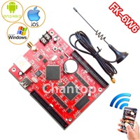 FK-6W6 wifi led control card Ethernet/USB wireless PC/Phone APP full color support p10,p13.33,p16,p4.75 led controller board