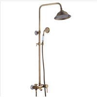 Luxury Antique Brass  Rainfall Shower Sets Faucet Mixer Tap With Tub Faucet Brass Bath &amp;amp;amp; Shower Faucet Set Bathtub Faucet
