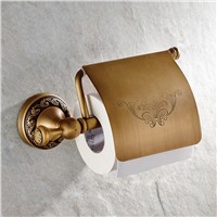MTTUZK antique black bronze paper towel rack europe style bathroom paper holder Base carved toilet paper box toilet accessories