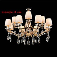 6PCS/lot clear Crystal Glass Water drop pendants Connect with 14mm Crystal Octagon Bead By Golden ring for chandelier part decor