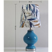 Blue glass. American decorative bedside lamp