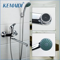 KEMAIDI RU New Concise Style Bathroom Shower Faucet Bath Faucet Mixer Tap With Hand Shower Head Shower Faucet Set Wall Mounted