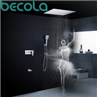 becola new design Luxury 8 10 12 16 inch concealed shower set bathroom stainless steel rain shower faucet kit B-6108