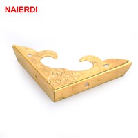 10PCS NAIERDI Gold Corner Bracket Book Scrapbooking Album Corner Protector Carved Metal Crafts For Furniture Decorative Hardware