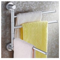 Promotion! 3-Arm Wall Mounted Bathroom Swivel Bars Chrome Towel/Rail/Hanger/Holder Bath