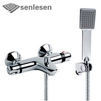 Senlesen Bathroom Shower Faucet Chrome Finish Thermostatic Water Taps with ABS Handshower