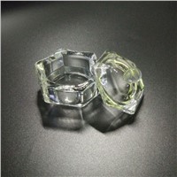 2Pcs Crystal Glass Dish / Lid Bowl Cup Crystal Glass Dish Nail Art Tools Acrylic Nail Art Remover Liquid Storage Bowl Cups